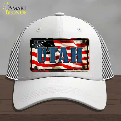 Utah USA Novelty License Plate Hat Mesh / White