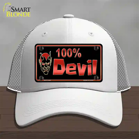 100% Devil Novelty License Plate Hat Mesh / White