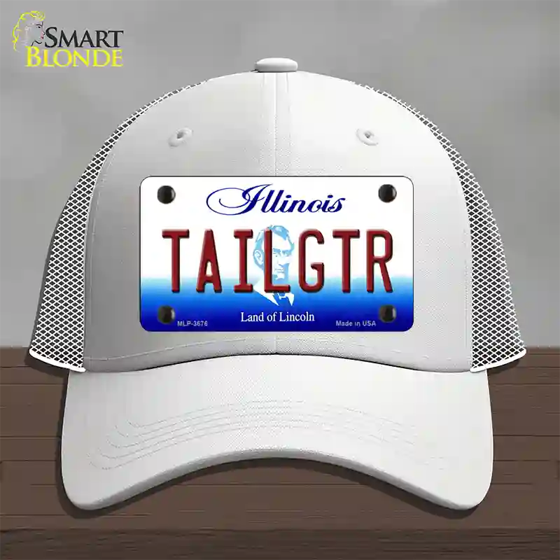 Tailgtr Illinois Novelty License Plate Hat Mesh / White