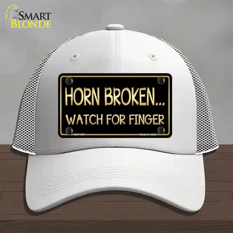 Horn Broken Watch For Finger Novelty License Plate Hat Mesh / White