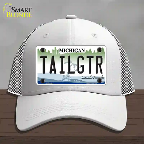 Tailgtr Michigan Novelty License Plate Hat Mesh / White