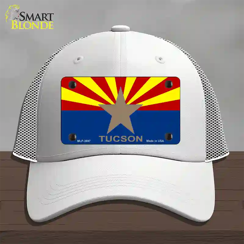 Tucson Arizona State Flag Novelty License Plate Hat Mesh / White