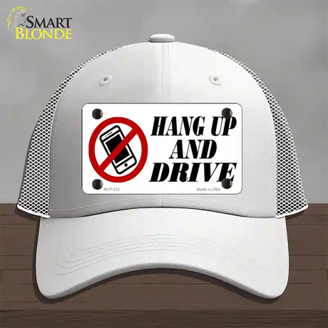 Hang Up And Drive Novelty License Plate Hat Mesh / White