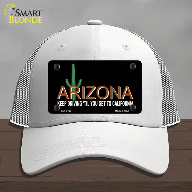 Arizona Keep Driving Novelty License Plate Hat Mesh / White