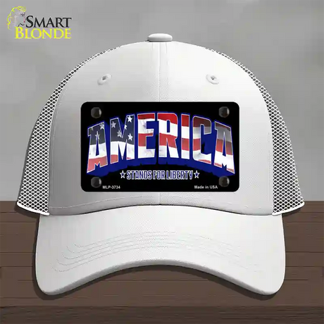 America Novelty License Plate Hat Mesh / White