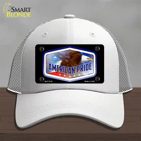 American Pride Novelty License Plate Hat Mesh / White