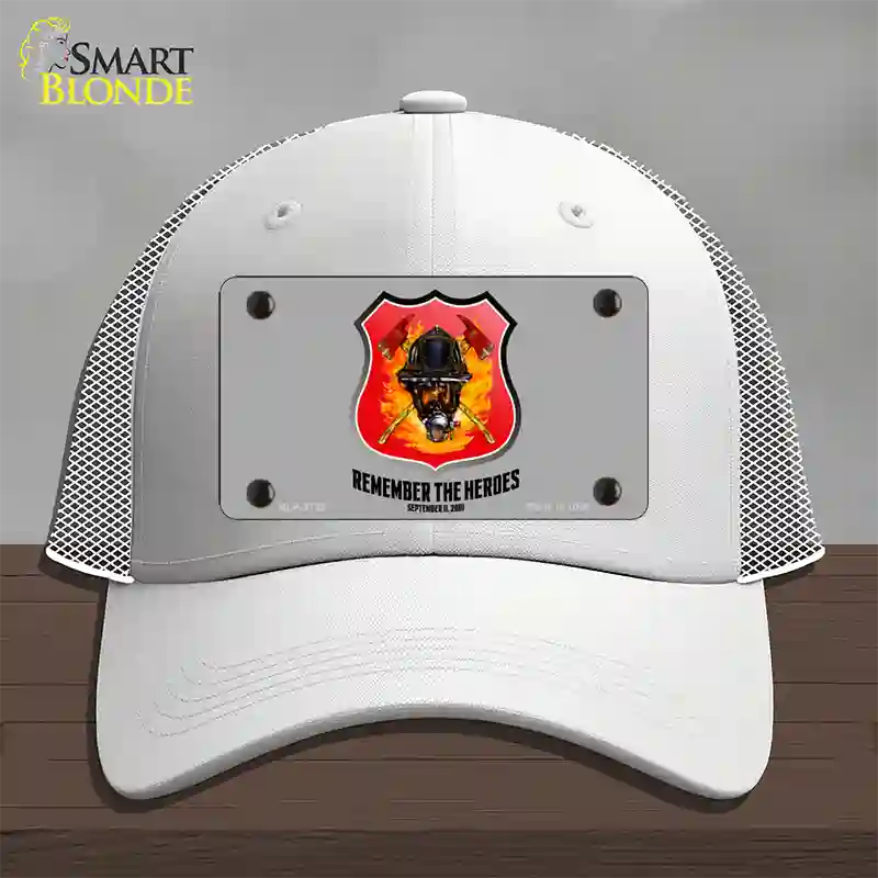 Remember The Heroes Novelty License Plate Hat Mesh / White