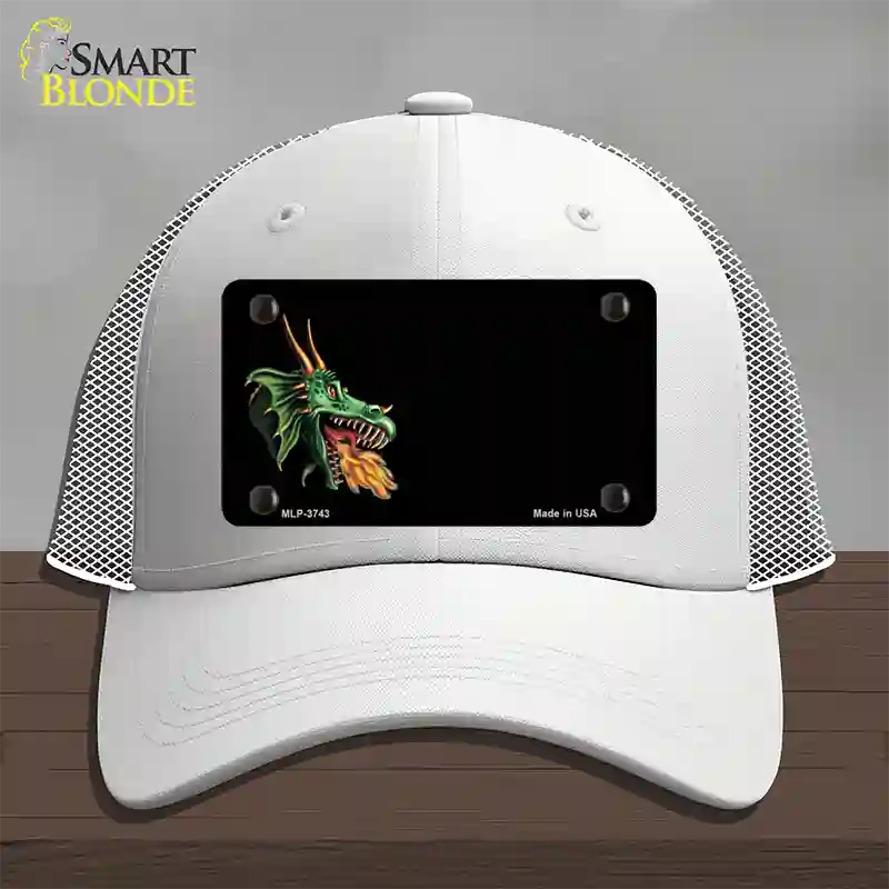 Dragon Offset Customizable Novelty License Plate Hat Mesh / White