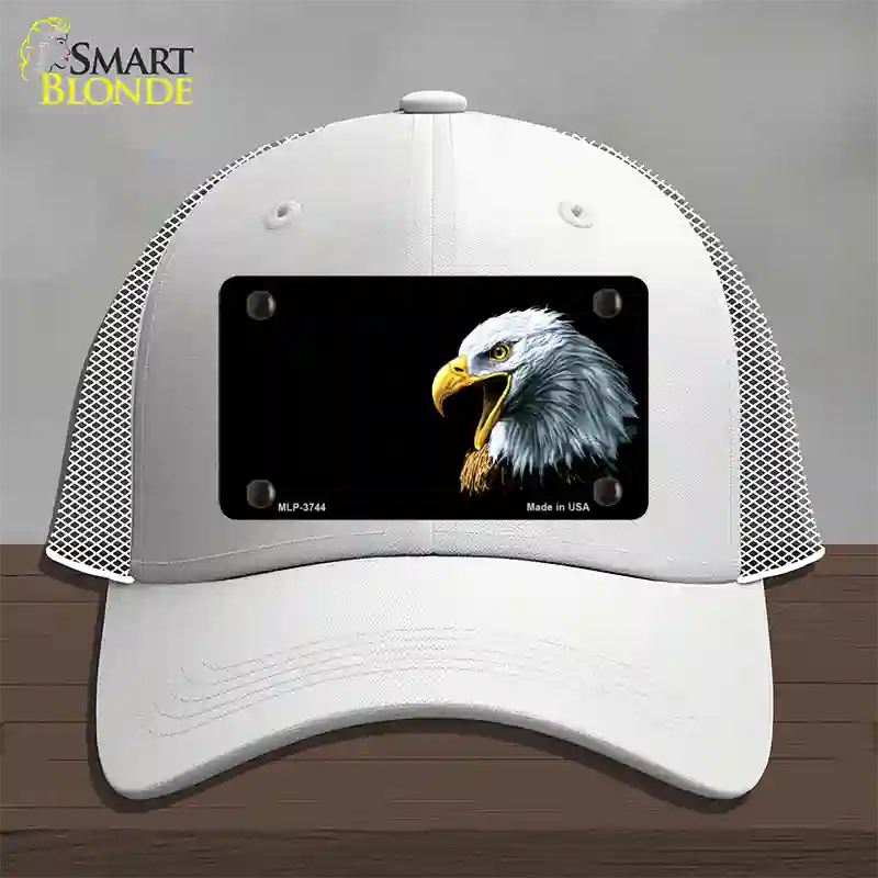 Bald Eagle Offset Novelty License Plate Hat Mesh / White