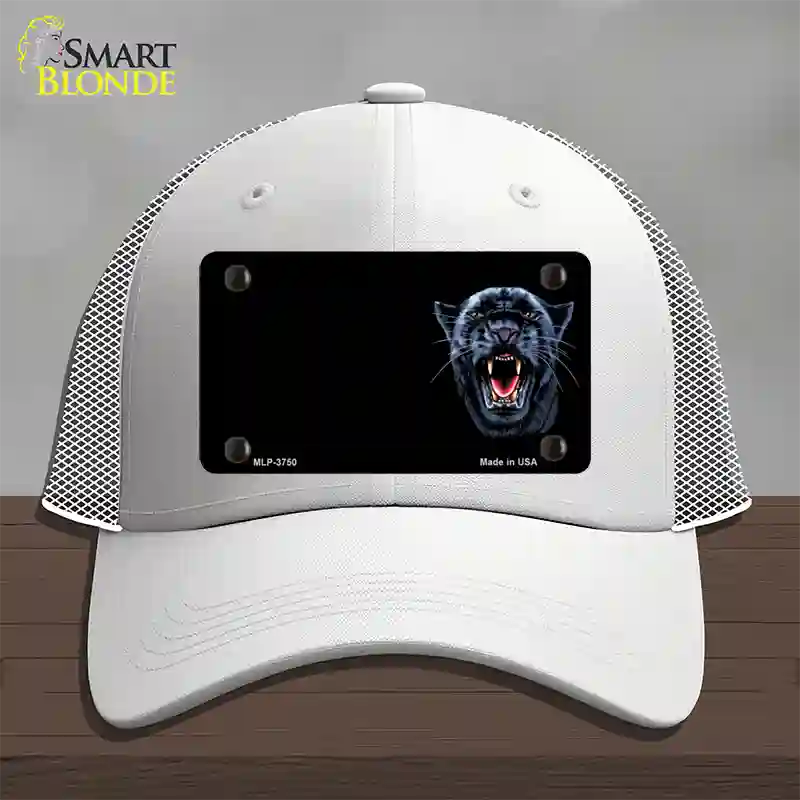 Panther Offset Novelty License Plate Hat Mesh / White