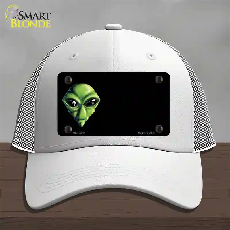 Alien Offset Novelty License Plate Hat Mesh / White