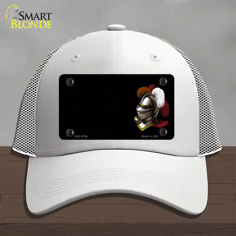 Armor Offset Novelty License Plate Hat Mesh / White