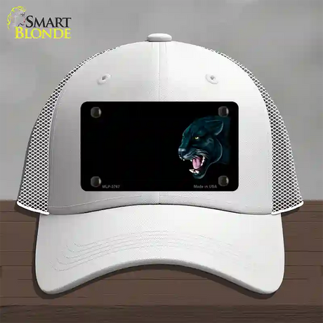 Panther Offset Profile Novelty License Plate Hat Mesh / White