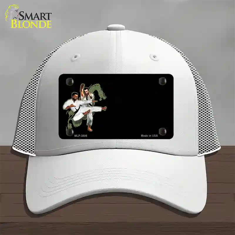 Karate Offset Novelty License Plate Hat Mesh / White