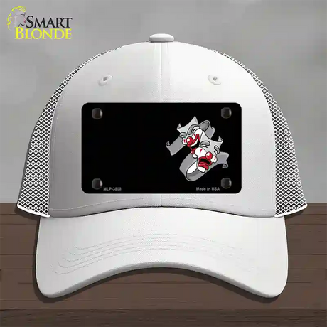 Theater Drama Offset Novelty License Plate Hat Mesh / White