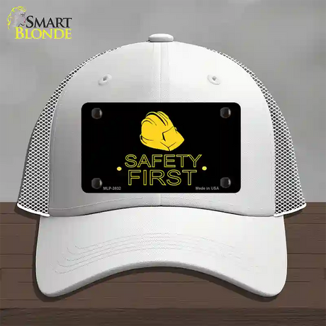 Safety First Novelty License Plate Hat Mesh / White