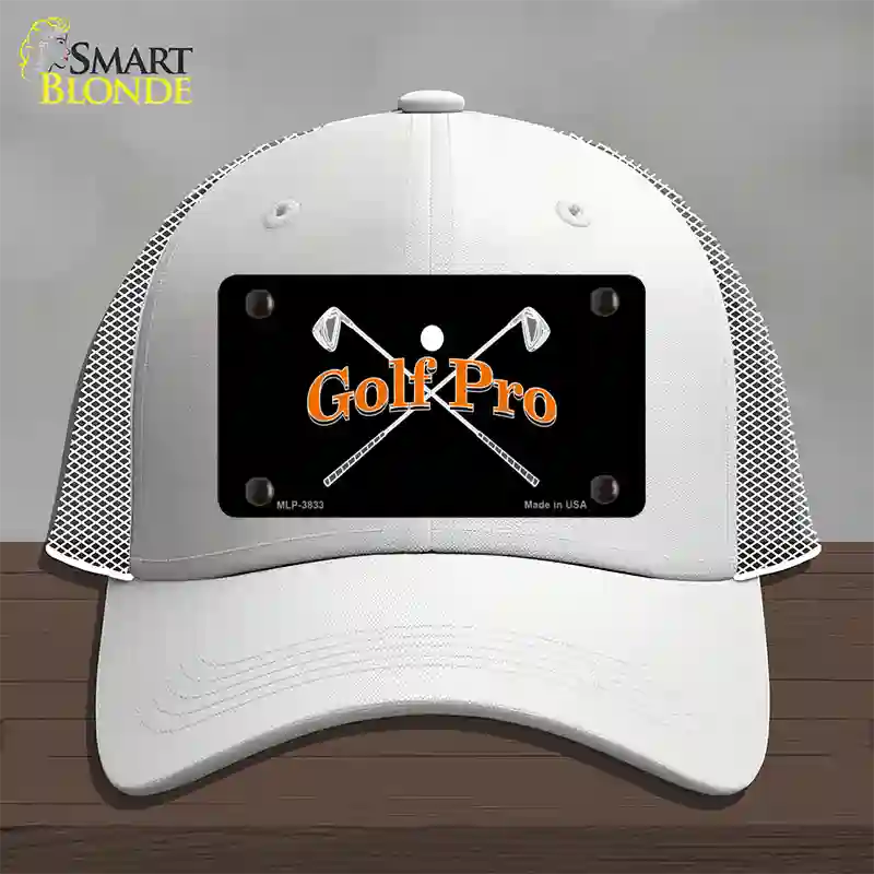 Golf Pro Novelty License Plate Hat Mesh / White