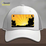 Southwest Orange Sunset Novelty License Plate Hat Mesh / White