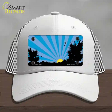 Southwest Blue Sunset Novelty License Plate Hat Mesh / White