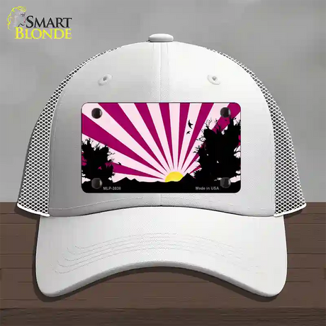 Southwest Pink Sunset Novelty License Plate Hat Mesh / White