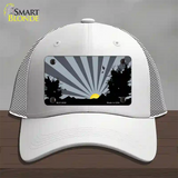 Southwest Gray Sunset Novelty License Plate Hat Mesh / White