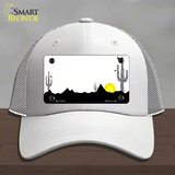 Southwest Cactus Sunrise White Novelty License Plate Hat Mesh / White