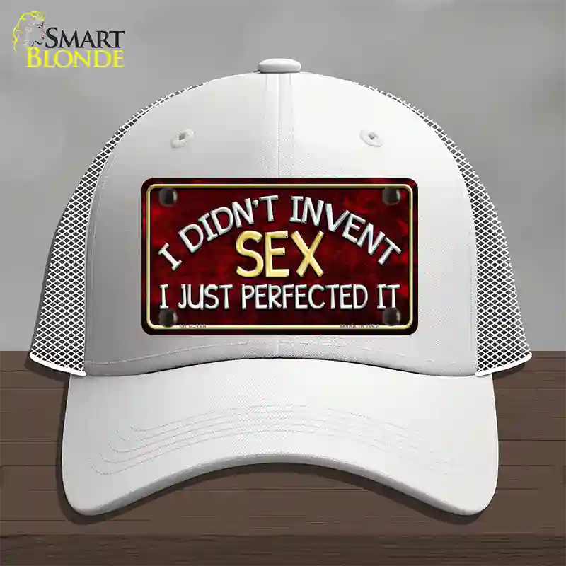 Didnt Invent Sex Novelty License Plate Hat Mesh / White