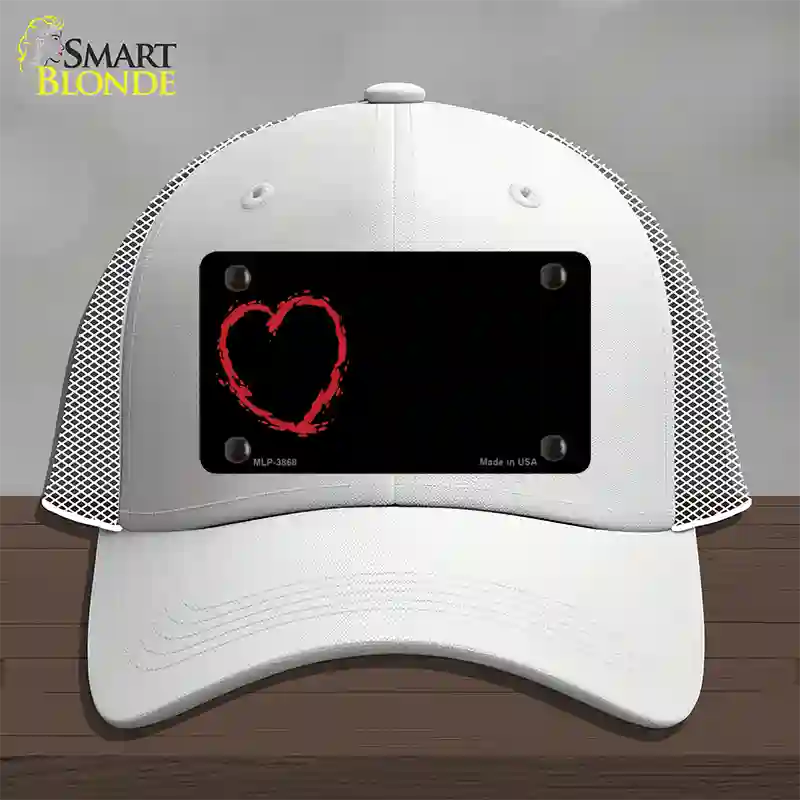 Heart Offset Novelty License Plate Hat Mesh / White