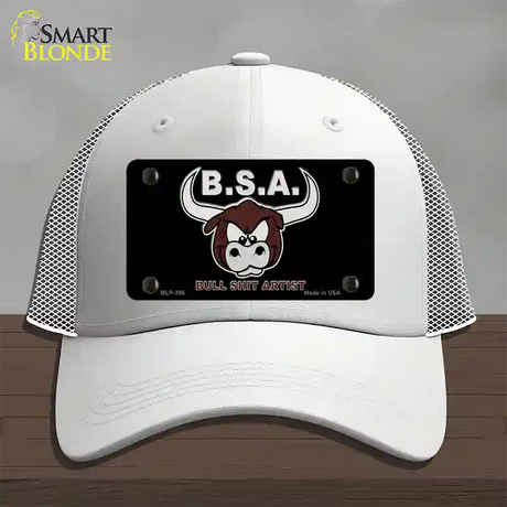 Bull Shit Artist Novelty License Plate Hat Mesh / White