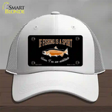 If Fishing Is A Sport Novelty License Plate Hat Mesh / White