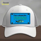 Retirement Plan Fishing Novelty License Plate Hat Mesh / White