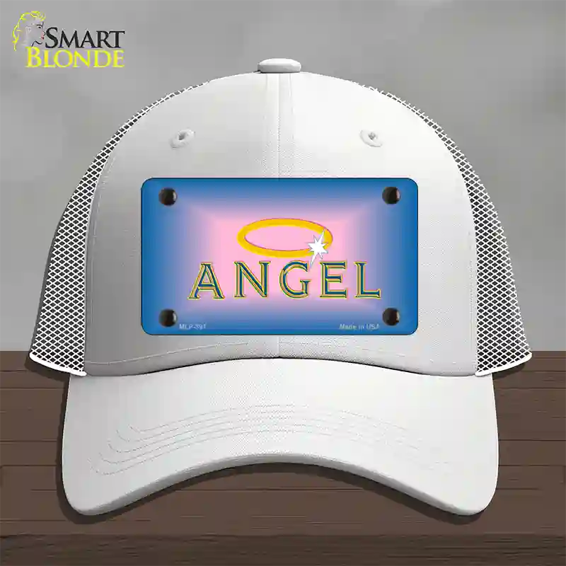 Angel Novelty License Plate Hat Mesh / White