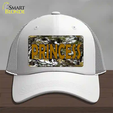 Princess Camouflage Novelty License Plate Hat Mesh / White