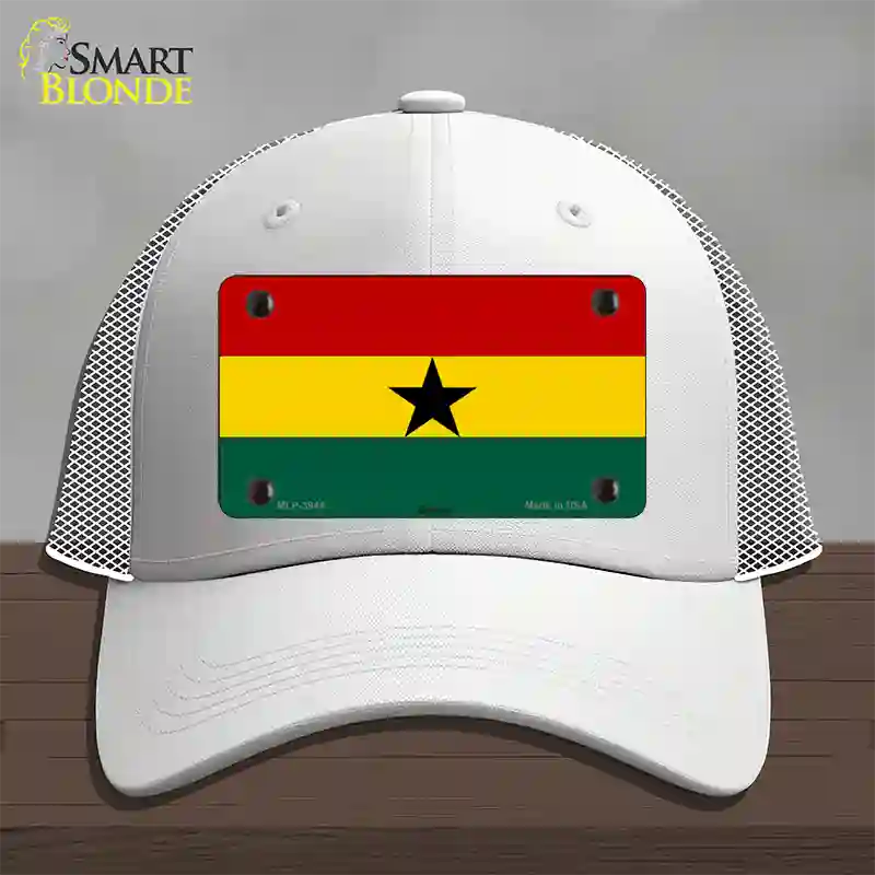 Ghana Flag Novelty License Plate Hat Mesh / White