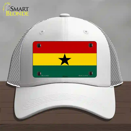 Ghana Flag Novelty License Plate Hat Mesh / White