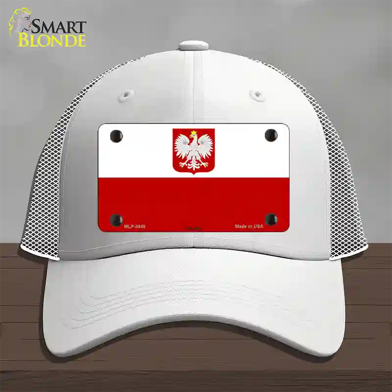 Poland Eagle Flag Novelty License Plate Hat Mesh / White