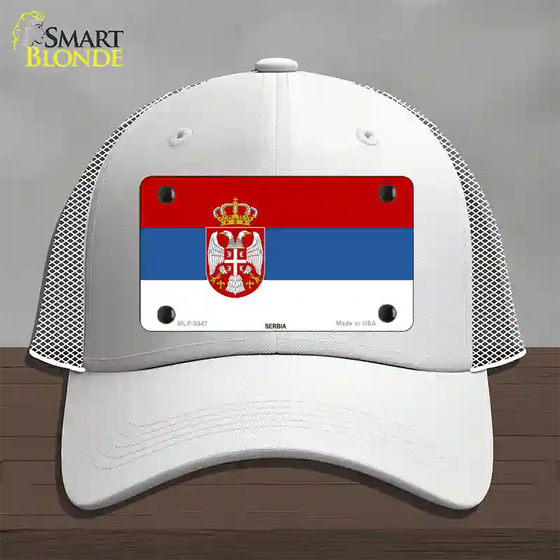 Serbia Eagle Flag Novelty License Plate Hat Mesh / White