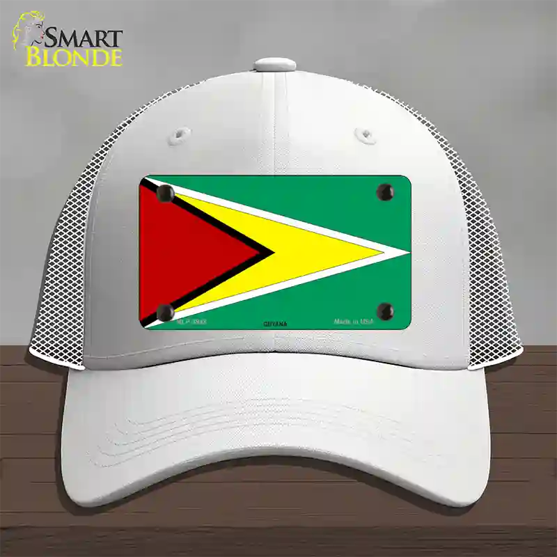 Guyana Flag Novelty License Plate Hat Mesh / White