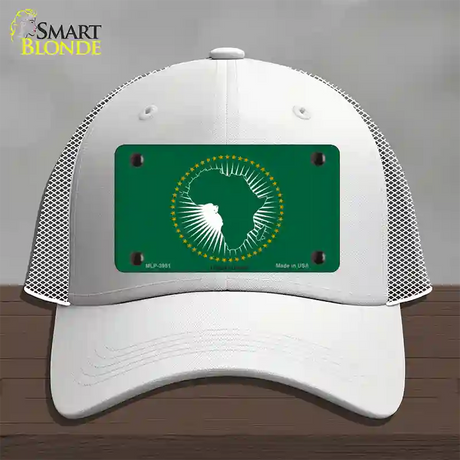 African Union Flag Novelty License Plate Hat Mesh / White