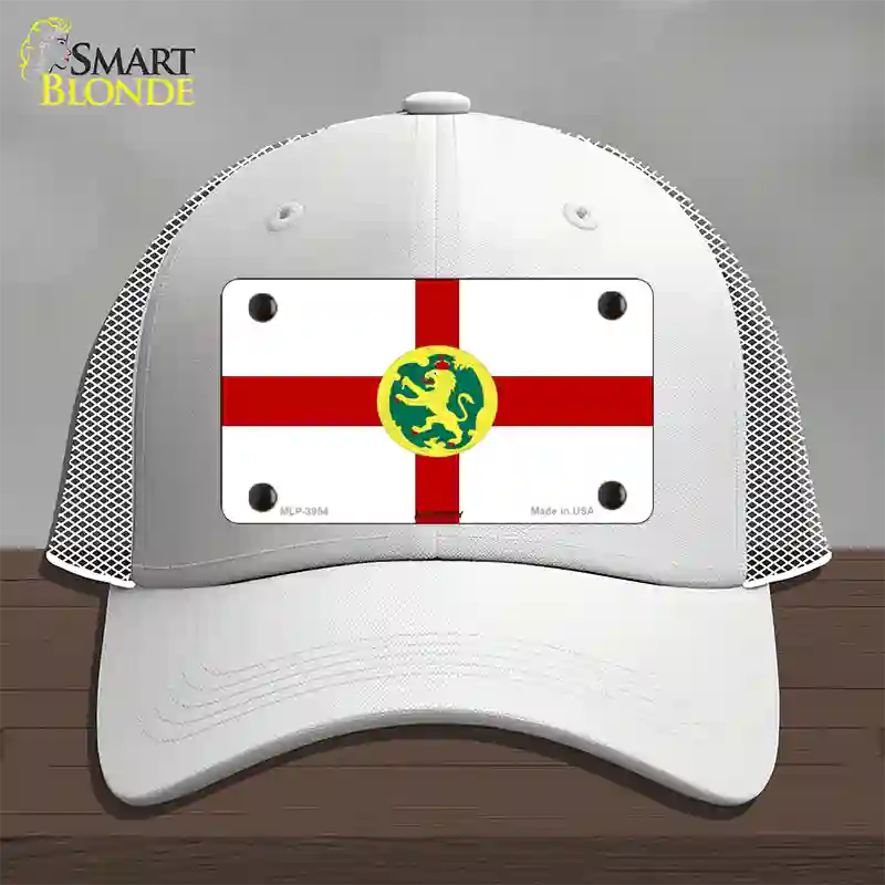 Alderney Flag Novelty License Plate Hat Mesh / White