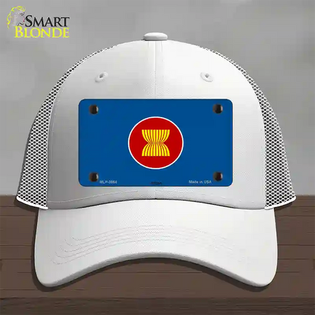 Asean Flag Novelty License Plate Hat Mesh / White