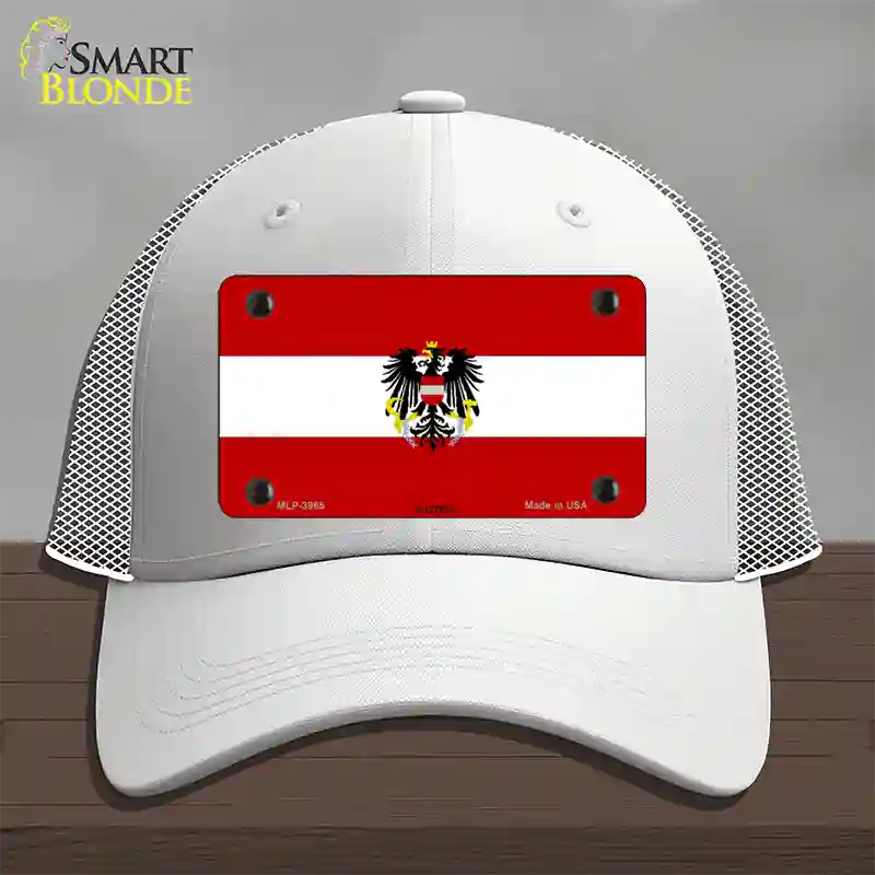 Austria Flag Novelty License Plate Hat Mesh / White