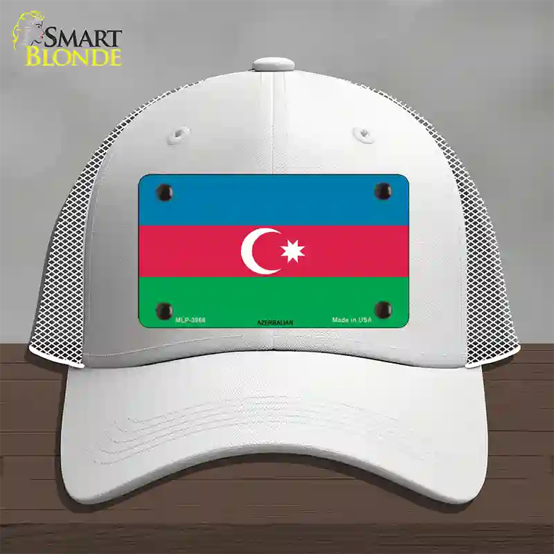 Azerbaijan Flag Novelty License Plate Hat Mesh / White