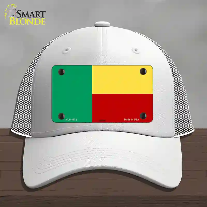 Benin Flag Novelty License Plate Hat Mesh / White