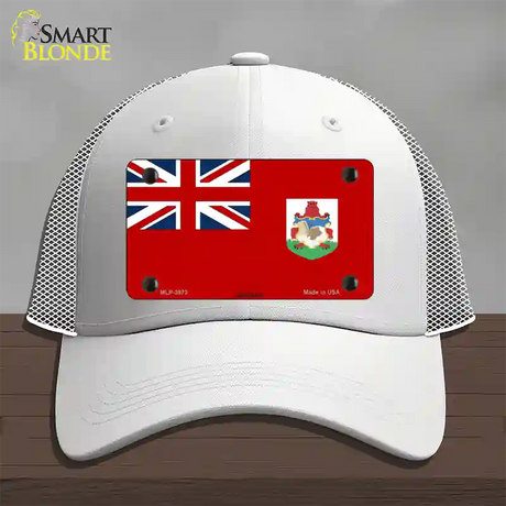 Bermuda Flag Novelty License Plate Hat Mesh / White