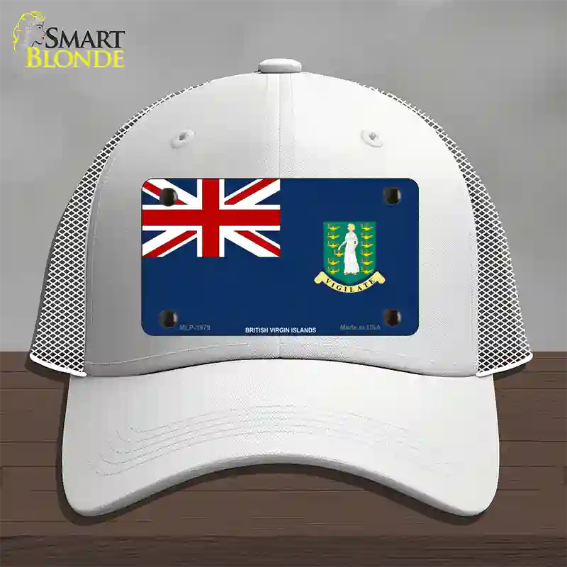 British Virgin Islands Flag Novelty License Plate Hat Mesh / White