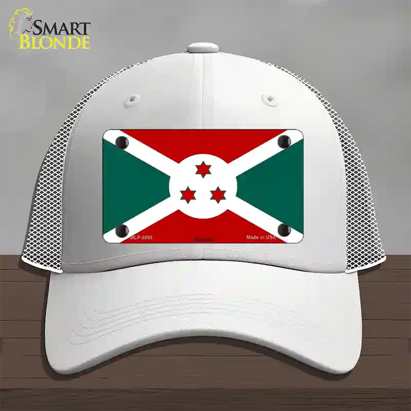 Burundi Flag Novelty License Plate Hat Mesh / White