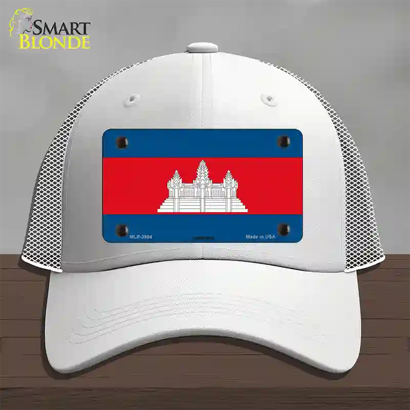 Cambodia Flag Novelty License Plate Hat Mesh / White