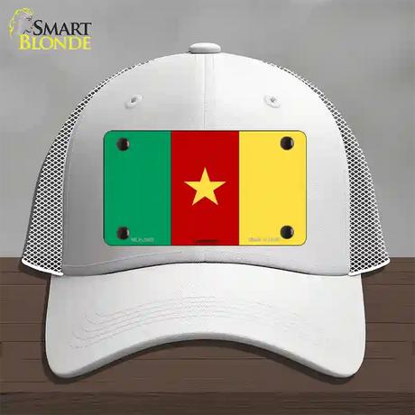 Cameroon Flag Novelty License Plate Hat Mesh / White