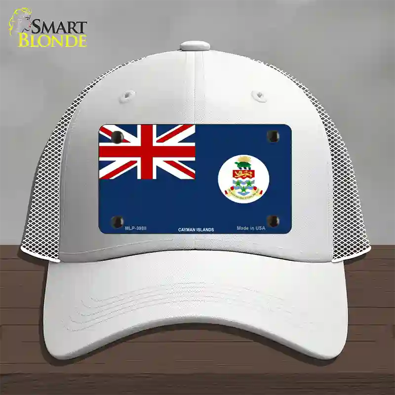 Cayman Islands Flag Novelty License Plate Hat Mesh / White